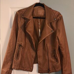 Max Studios brown leather jacket